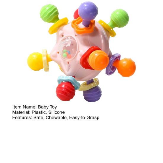 Baby Teething Toy Soft Silicone Rocker Teeth Soother Tooth Ball Shape BPA-Free Infant Chew Toy for Hand-Eye Coordination