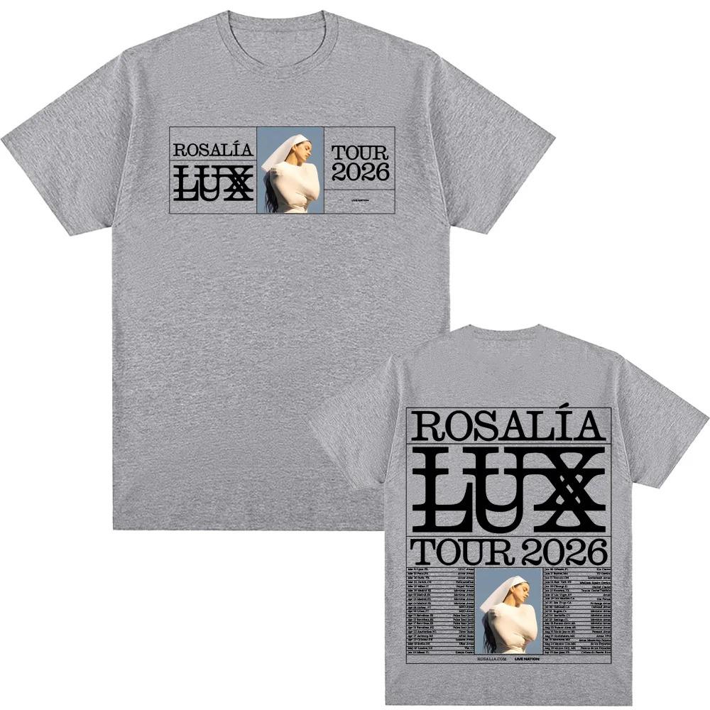 ROSALIA LUX tour 2026 T-SHIRT 2026 ROSAIA Same As Official Website High Quality Tee-shirt 100%Cotton Harajuku Round Neck TEES