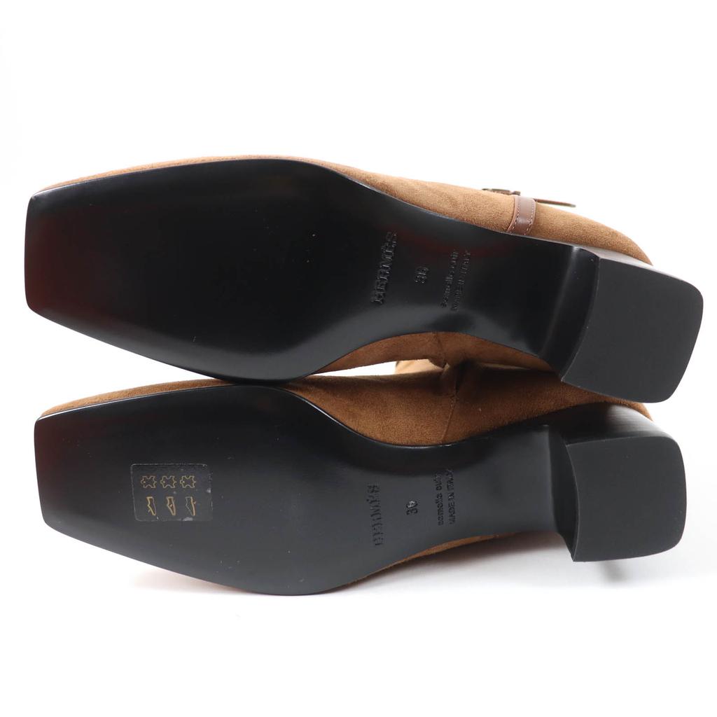 Stivali corti HERMES impeccabili Bracciale Oh Mage H Pelle scamosciata marrone Donna 36 Usati