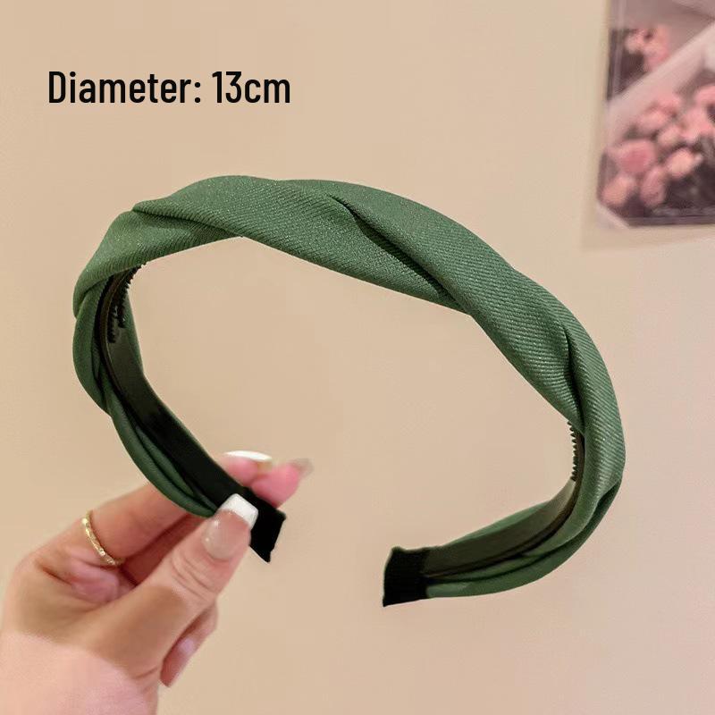 Retro French Wide Skull Top Sponge Headband for Women - Milk Coffee Color Hair Accessory