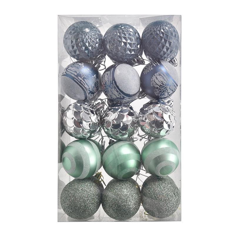 6cm 30-Piece Irregular Painted Christmas Ball Set - Decorative Electroplated Plastic Ornaments 6cm/30pcs