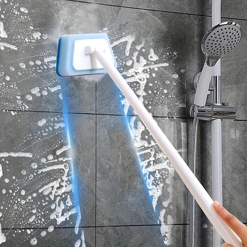 Sponges Shower Cleaning Brush, Handle with Interchangeable Heads - Detachable Floor And Wall Scrubbing Brush