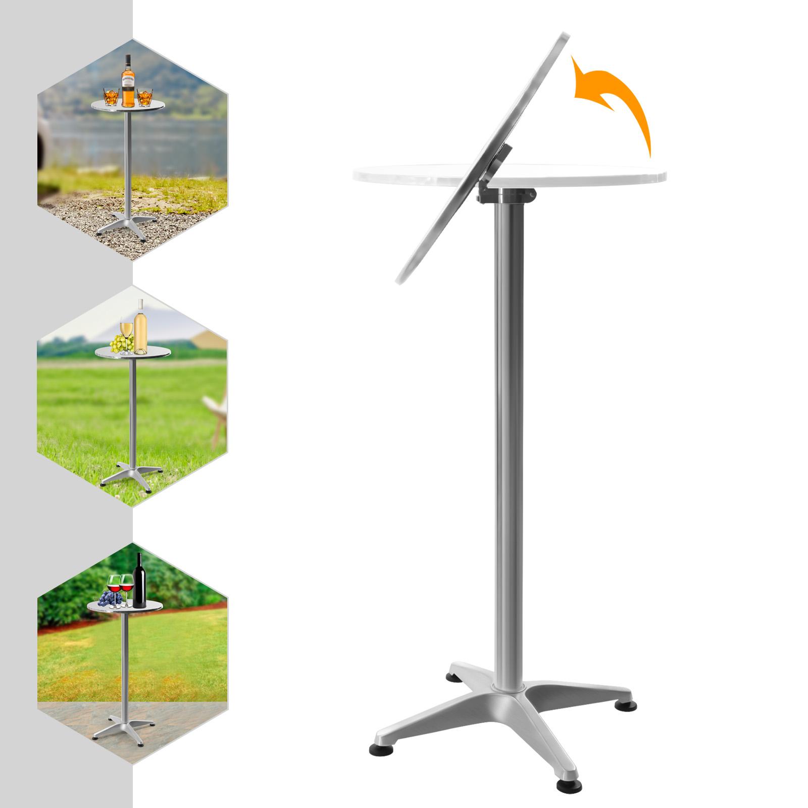 

Versatile Outdoor Bar Table, Round Aluminum Indoor-Outdoor Table with Base, Tall Folding Pub Dining Table, Metal Round Table белый