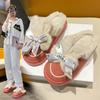 Fashion Women's Cotton Slippers Winter Sweet Thick-soled Wool Cotton Shoes Home Cute Plus Velvet Shoes Women's Warm Anti-ski Boots