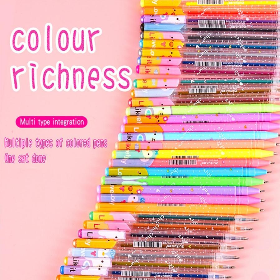 36pcs Color-Changing Glitter Pen Set/Liquid Glitter/Sparkling Star Gel Pens/Aurora Shimmer Pens/Highlighters for Journaling/Drawing/Doodling