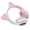 Bluetooth 5.0 Headphones Cat Ear LED Light Wireless Cute Headsets for Young PeoplePink Cat Paw
