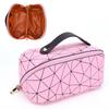 PU Cosmetic Bag Multifunctional Rhombic Lattice Large Capacity for Female Travel