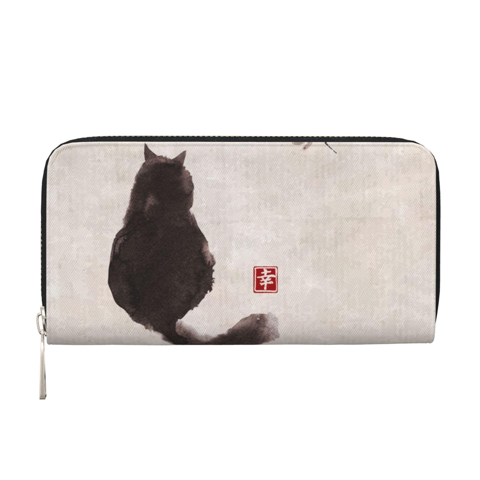 DADABULIU Long Wallet with Cat Bifold Wallet for Large Card Bill Zipper Popular Cute and Smartphone Compartment Women s Japanese-Style Design Men 5570₽