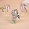 7/10Ml Storage Bottle With Love Keychain Transparent Glass Bottles Aluminium Cap Empty Jars Liquid Containers Dispenser Decor