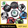 BAUC3 2026 Hot For SKODA 1pcs 80mm 90mm ABS Car Emblem Badge Hood Front Rear Trunk Logo For Skoda Fabia 1 2 Octavia a7 RS Superb Rapid
