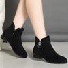 Botas femininas Botas de inverno Sapatos de salto grosso Botas de tornozelo Antiderrapantes Sapatos de mãe Botas femininas de inverno Sapatos Botas rasas