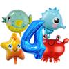 Ocean Crab Seahorse Starfish Dolphin Aluminum Film Balloon Birthday Party Styling Balloon Set