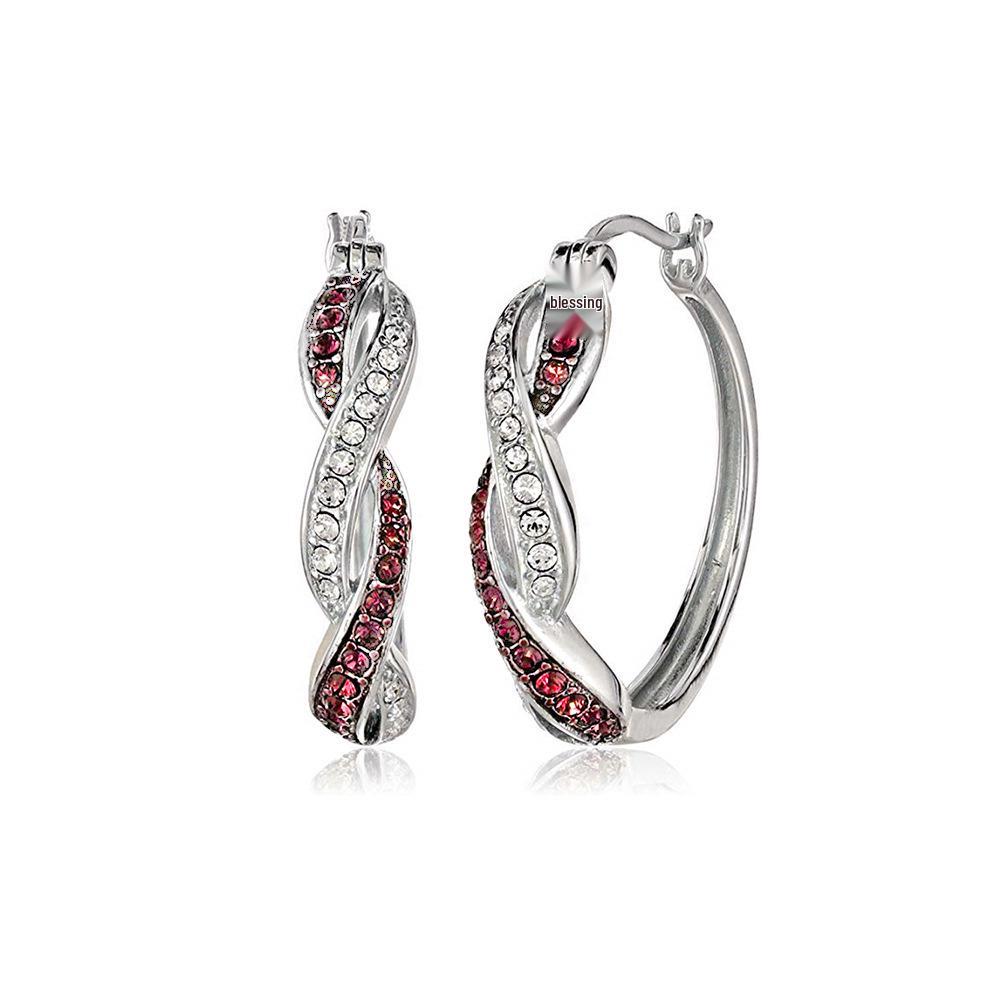 Trendy Colorful Cross-Border Zircon Ear Cuffs - European & American Style