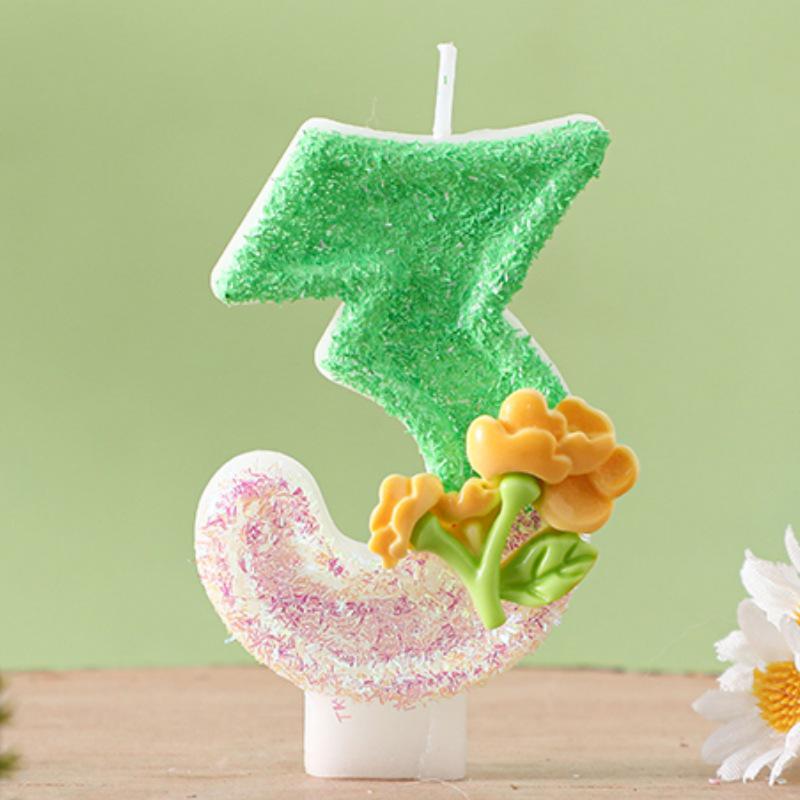 

Handmade Yellow Flower Number Candles for Birthday Party Cake Decoration