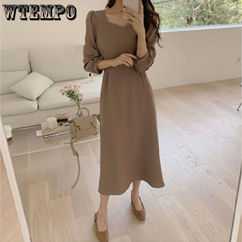 

Французское винтажное платье с квадратным вырезом, длинной шнуровкой на талии и длинными рукавами 2XL хаки