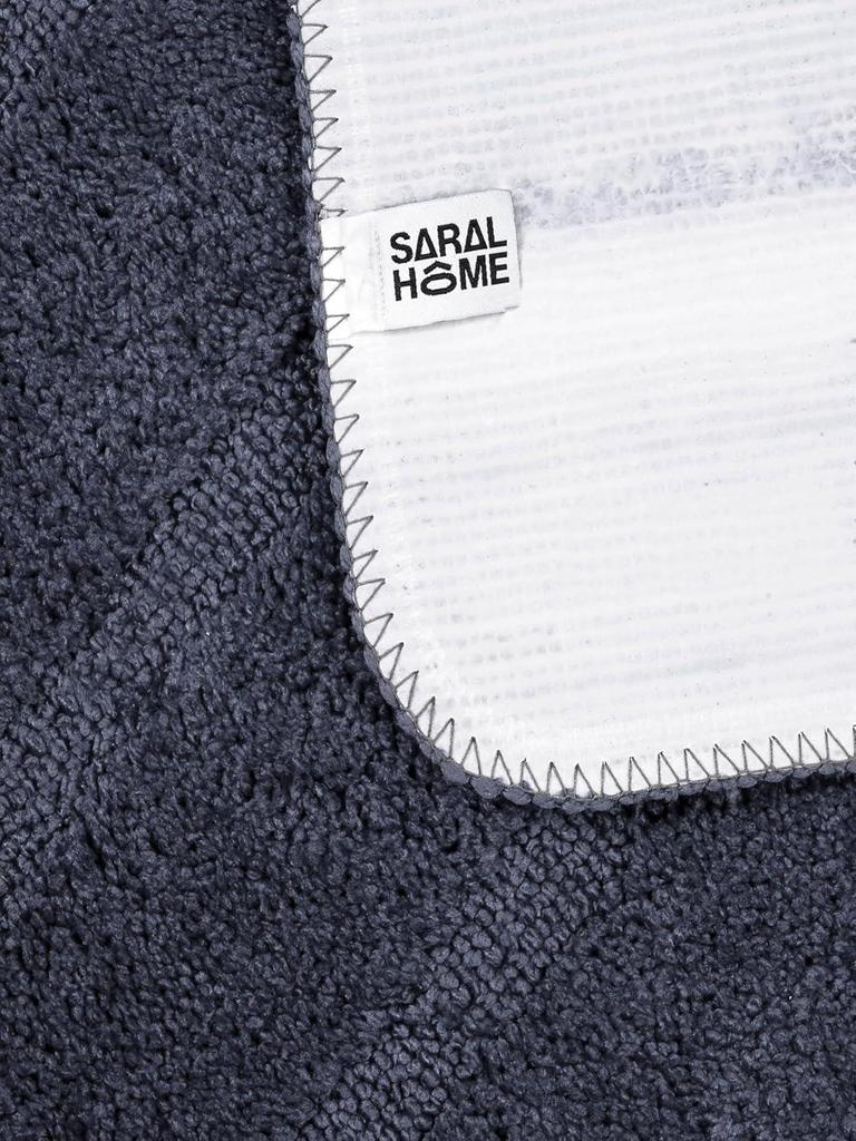 Microfiber Soft Anti Slip Rectangular Door Mat|Bath Mat Set of 2 (Grey, 35X50 CM)