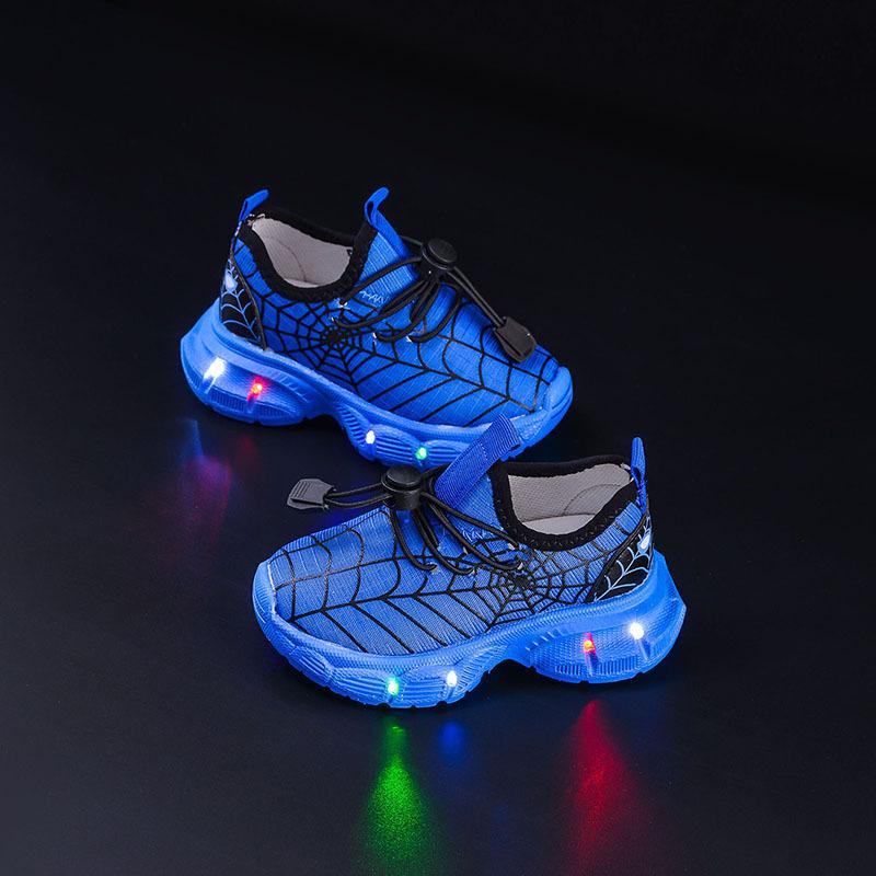 Children's LED Light-emitting Sports Shoes Spring and Autumn Boys Sports Breathable Comfortable Casual Shoes