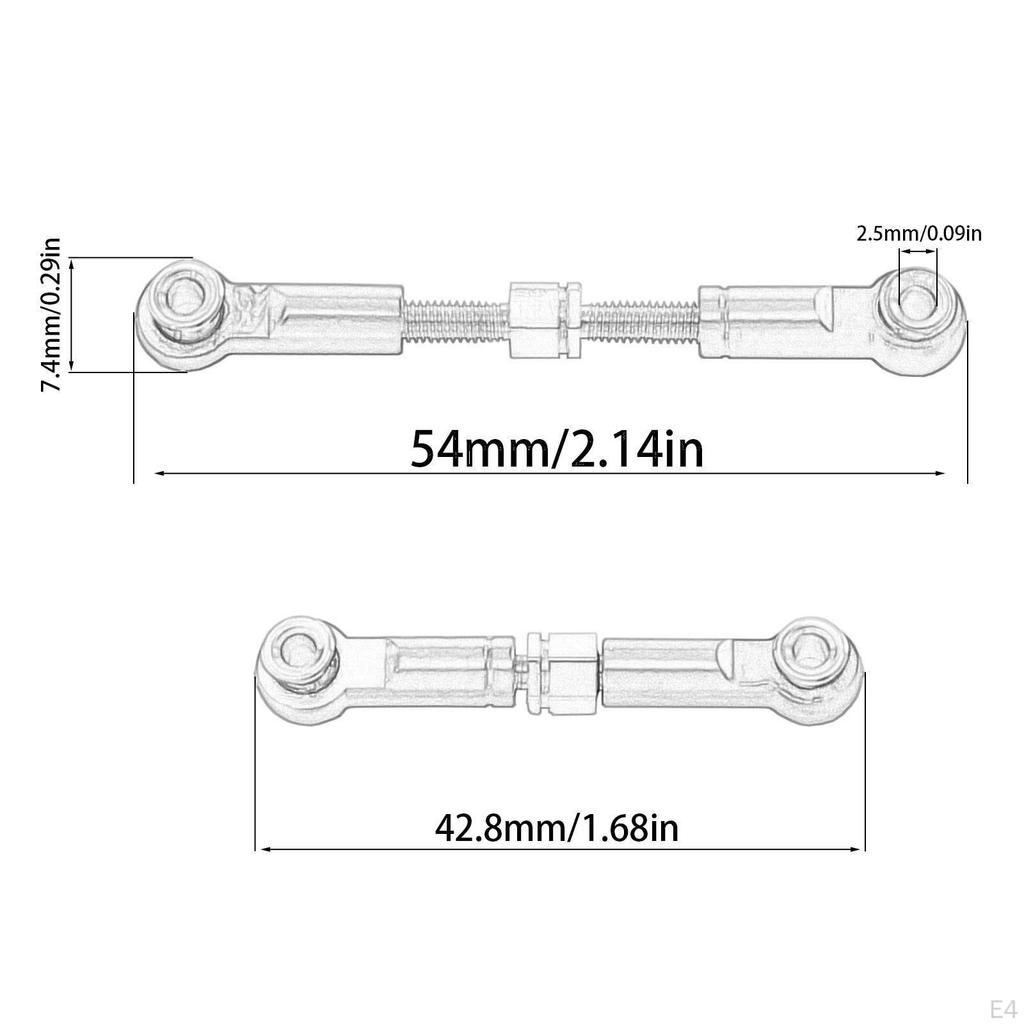 2 Pieces 1:14 RC Car Steering Linkage Pull Rod Linkages Arm Tie Spare for 14211 Trucks Model DIY