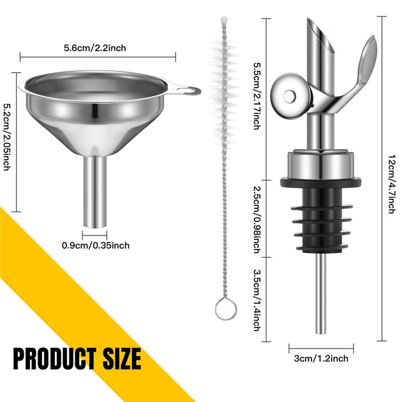 AD23-4 PCS Weighted Stainless Steel Pourers Olive Oil Spout Automatic Opening And Closing Spout