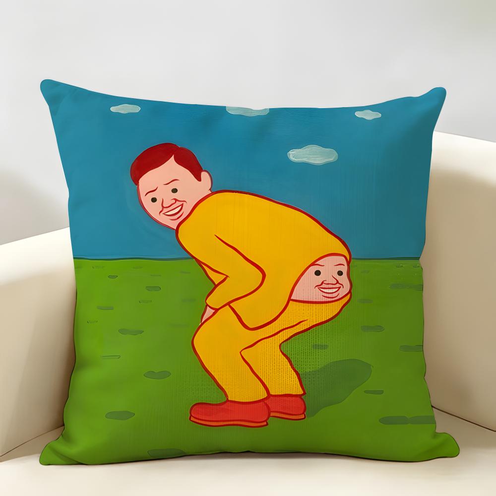 Art JJoan CCornella Cushion Cover Natural Linen Organic Fabric DoubleSided Printing Room Sofa Decor Pillow Case