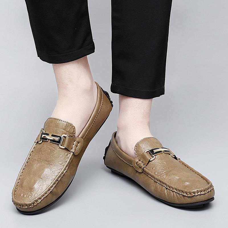 Fashion Fashion Comfortable Casual Shoes Light Summer Loafers Handmade Slip-On Flats Leisure Moccasins Non-Slip Summer Men Driving Shoes