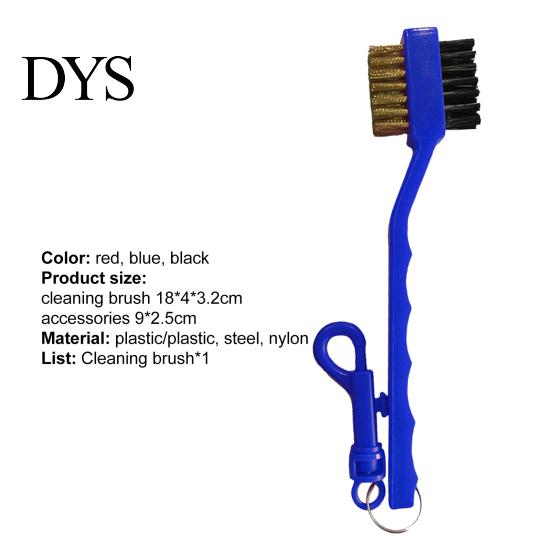 Plastic Golf Cleaning Brush 2 Sided Useful Multi-functional Steel Club for Outdoor Dense Bristle