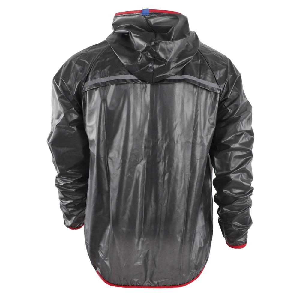 Elastic Fabric Cycling Rain Jacket Dark Grey Rain Coat Easy To Carry Rain Over Jacket  Travel Use