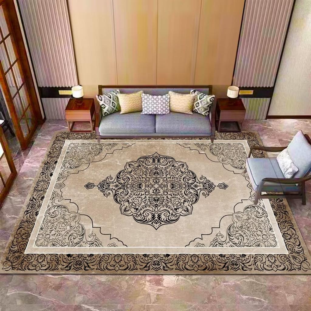 Luxuriöser Perserteppich Easy Clean für Wohnzimmer Türkei-Stil Heimdeko Große Größe Teppich Rutschfeste Eingangsmatte Anpassbar