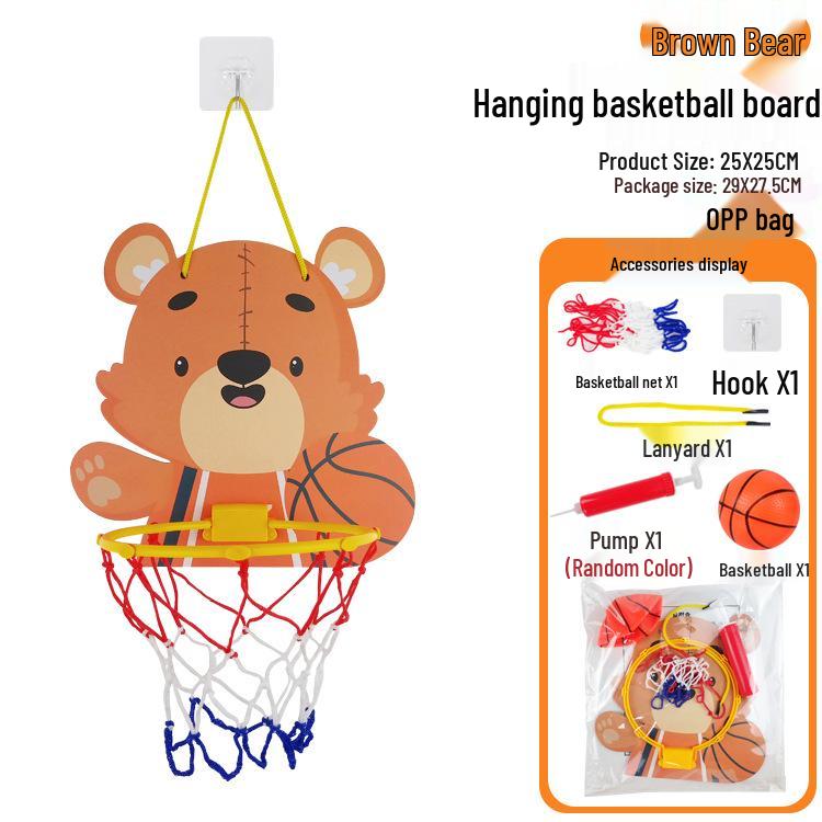 Cartoon Style Adjustable Indoor Basketball Hoop for Kids with Free Shipping
