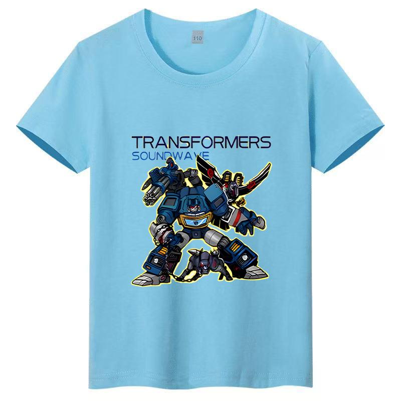"Transformers Decepticons Cartoon Print Children's T-shirt Pure Cute Short-sleeved Comfortable Kids Short-sleeved T-shirt
