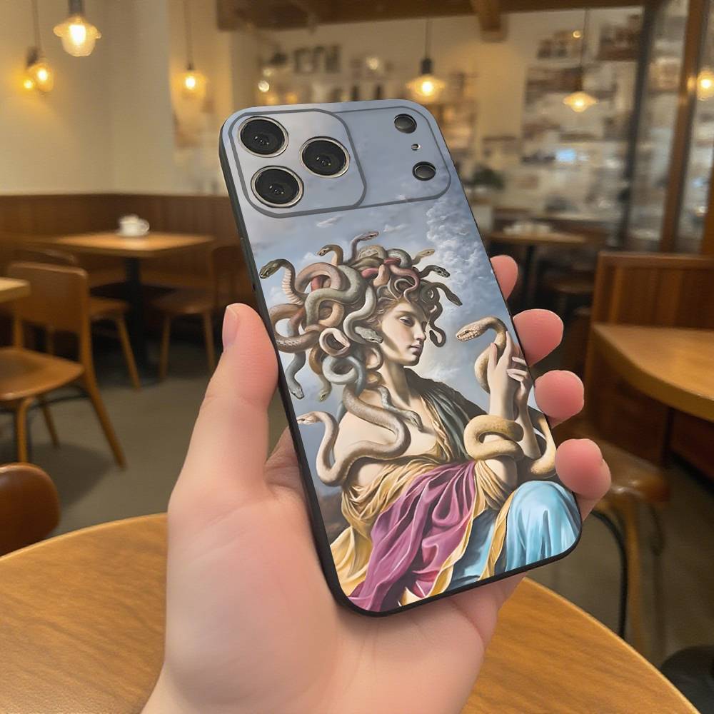 

Medusa Greek Mythology Phone Case For iPhone 17,16,15,14,13,12,11,Pro,XS,Max,XR,Plus,E,SE4,Mini Black Soft Cover iPhoneXSMAX