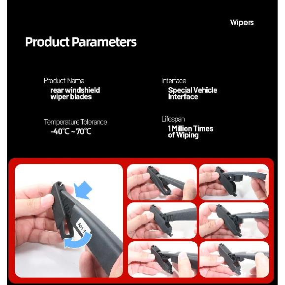 Rear Windshield Wiper Blade Windscreen Wipers Accessories For Mini One Cooper S D Hatch F55 F56 2013-2023 2014 2015 2016 2017