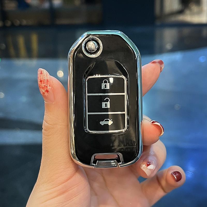 TPU Klappschlüsselhülle Abdeckung Schale Für Honda Civic HRV CRV XRV CR-V Crider Odyssey Pilot Fit Accord Schutz Schlüsselanhänger Zubehör