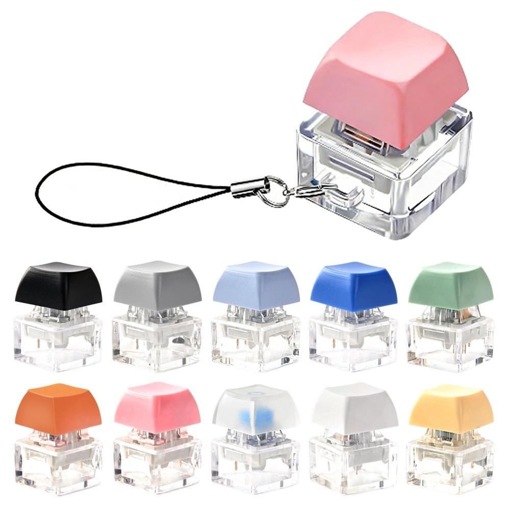 No Lights Fidget Keychain DIY Keyboard Clicker Toy Relaxing Pinch Toy