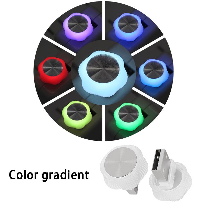 New Car USB Atmosphere Light Universal  wire-free LED car breathing light, mini decorative flower-shaped colorful night light