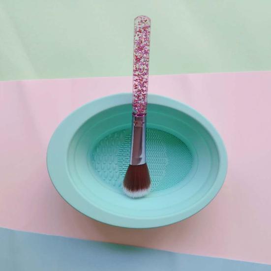 

Практичная кисточка для макияжа, скребок с уникальной текстурой, удобный для переноски чистящих инструментов, коврик для мытья кистей для женщин