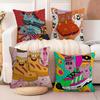 Everything On Shoes Cushion Cover Soft Plush Fabric Double-Sided Printed Sofa Cushion Cover for All Seasons Home Decor Gift