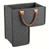 Stairs Basket with Handle Sturdy Stair Basket Storage Organizer Portable Multi-Functional Space-Saving L Shape Organizer