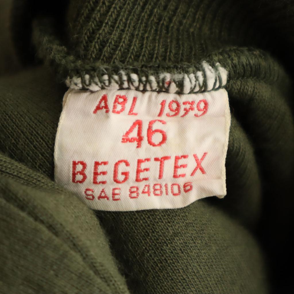 BEGETEX 70s Belgian Army Vintage Long Sleeve Sweat Trainer 46 Khaki Men's Used