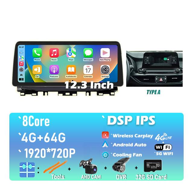 12.3 Inch Android 14 DSP For Kia Cerato 4 Forte K3 2019 - 2022 Car Multimedia Player Stereo BT Carplay Wifi Android Unit