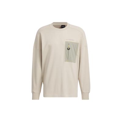 X National Geographic Color Block Pocket Loose Fit Crew Sweatshirt Men Sweatshirt Light-Brown IS9526