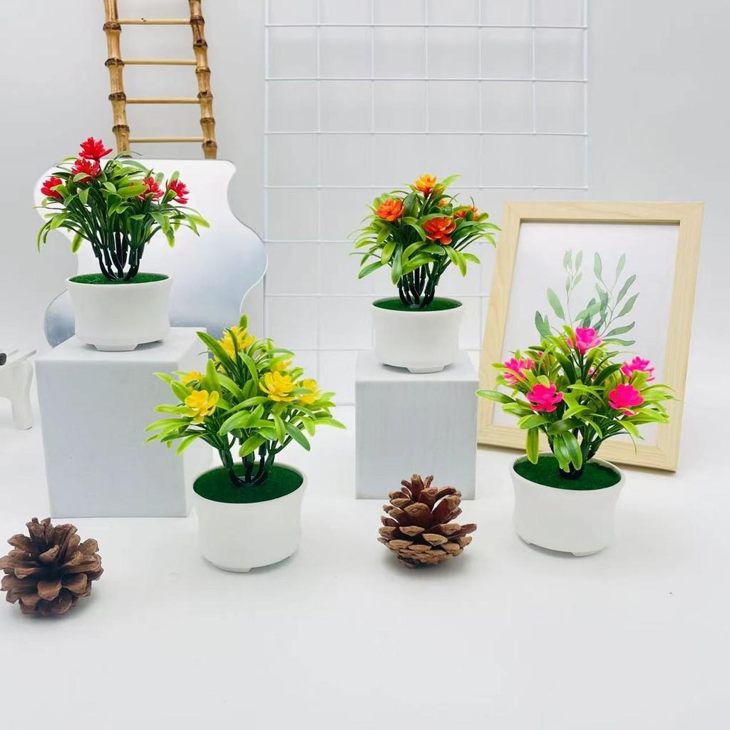 Sasanqua Camellia Artificial Bonsai For Photography Backdrops And Indoor Decor