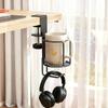 2 In 1 Desk Cup Holder With Headphone Hanger Holder, Anti-Spill Cup Holder-360° Rotation Stand Hook Suitable For Coffee Mups