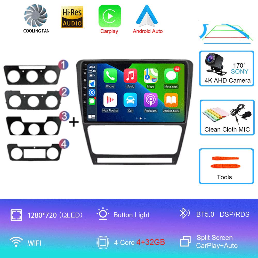 Android 14 Car Radio for Skoda Octavia 2 A5 2004 - 2013 Multimedia Video Player Navigation Stereo DVD Carplay Audio Head Unit