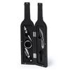 Coffret Accessoire Vin en forme de Bouteille de Vin noir Aimantée : Tire Bouchon, Bec verseur, Bague anti gouttes et Bouchon