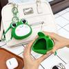 Key Ring Hamburger Coin Purse Portable Cartoon Silicone Wallet Green Frog Storage Bag  Kids