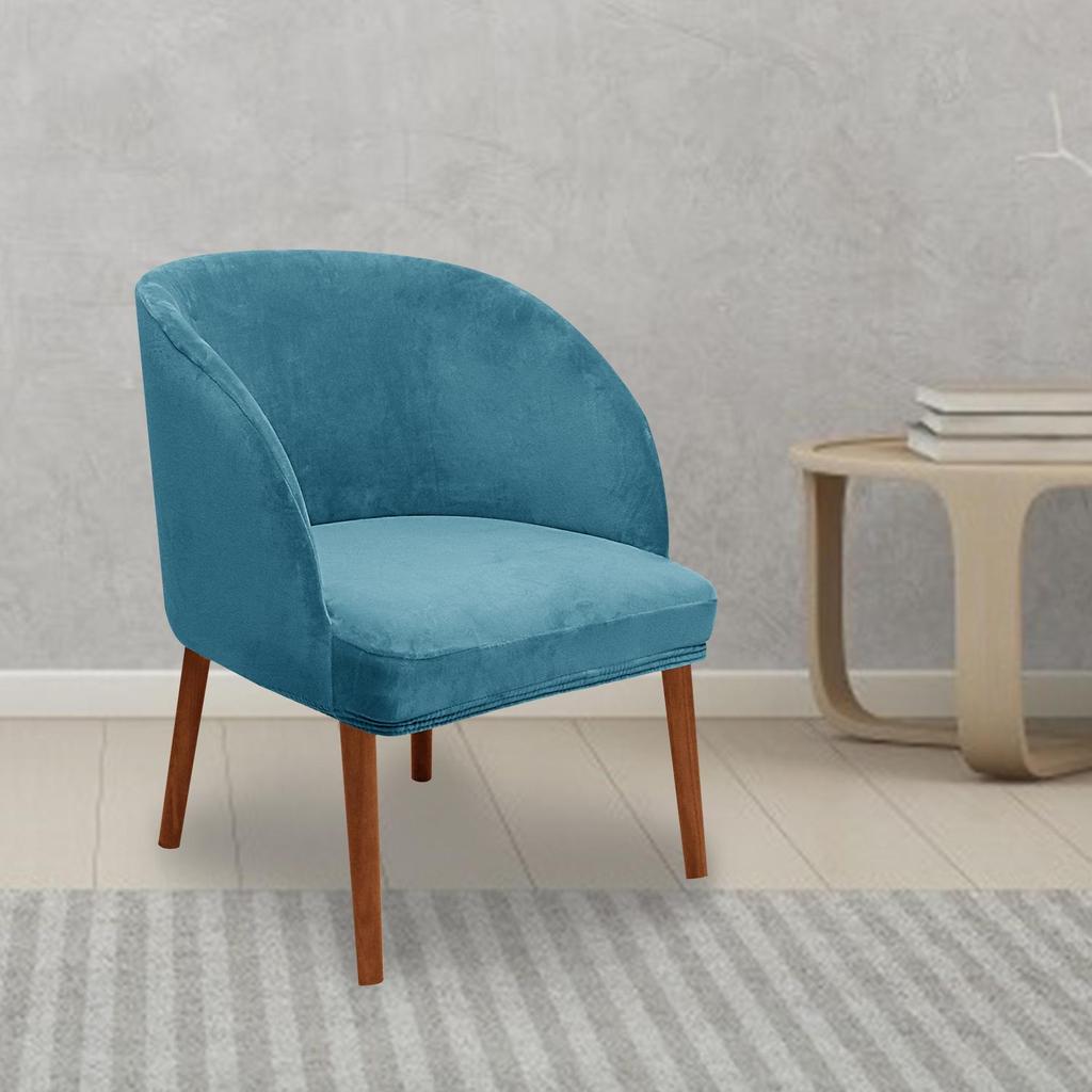 Velvet Semi-Circular Dining Chair Cover with Elastic Arc Design