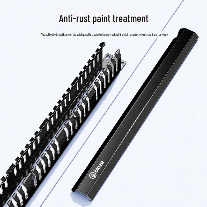 Biaz 24-Gear 48-Port 19-Inch 1U Engineering-Grade Metal Cable Management Rack