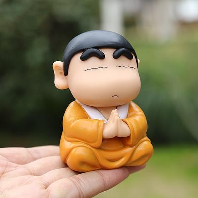 8cm Crayon Shin Chan Cos Buddha Good Luck Compassion Action Figure Funny Kawaii Doll Collection Model Toys Fans Gifts PVC Poseable Articulated Scale