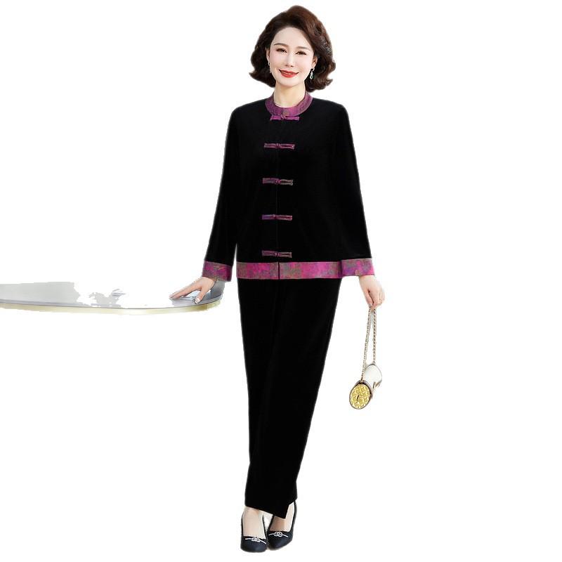 Elegant Autumn Two-Piece Suit for Stylish Middle-Aged & Elderly Women